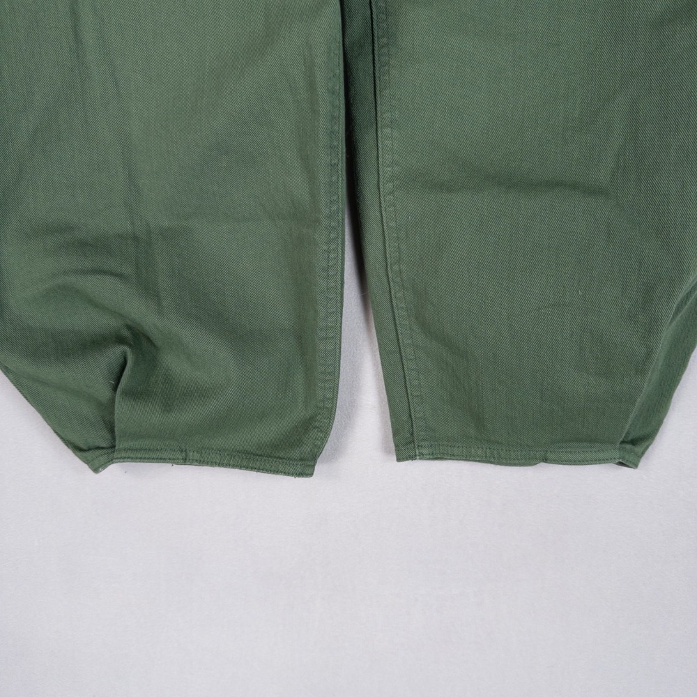 Tibi Brancusi Pant Jeans Womens 30 Green Stretch Barrel Leg Crop High Rise - Picture 4 of 13